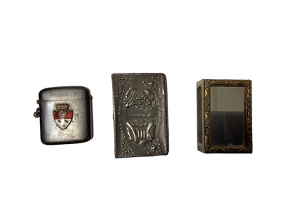 Lot 84 - Collection of Victorian and later Vesta boxes and match box holders including cloisonne, horn, novelty, Trench Art and advertising ( 40 plus)