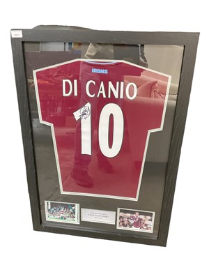 Lot 2511 - Framed and glazed West Ham football shirt - Paulo Di Canio