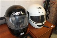 Lot 2972 - Shoei crash helmet, together with another,...