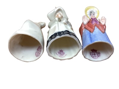 Lot 1247 - Three Royal Worcester candle snuffers - Welsh lady, Owl and Nun