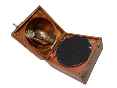 Lot 40 - 1930s Decca portable gramophone, in cloth bound case