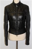 Lot 3004 - Armani Collezioni black calf leather cropped...