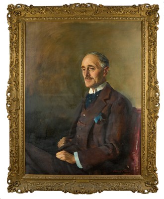 Lot 1002 - Oswald Birley (1880-1952), oil on canvas, portrait of Francis Alexander Johnston Esq., 107cm x 81cm, in 18th century carved gilt gesso frame