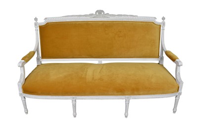 Lot 1286 - 19th century French white painted settee