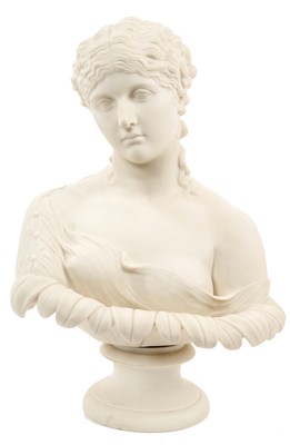 Lot 850 - 19th century Copeland parianware bust of Clytie