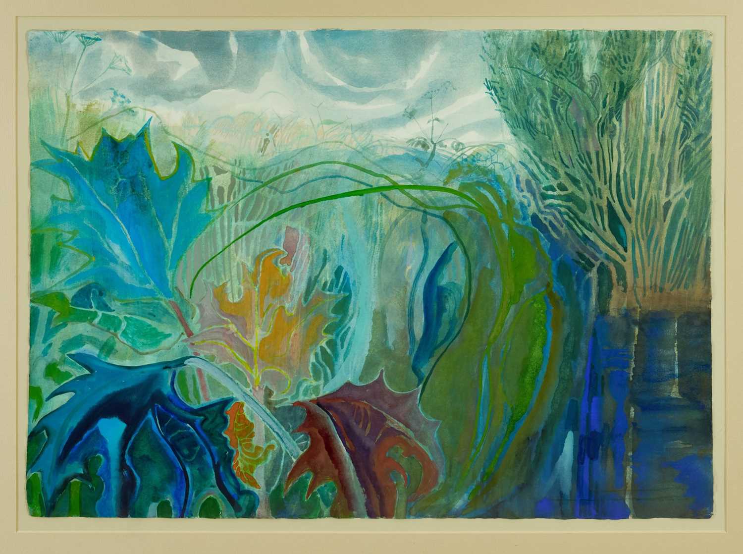 Lot 1170 - Michael Chase (1915-2001) watercolour - Landscape, apparently unsigned, 56cm x 78cm, in glazed frame