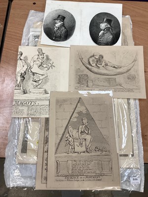 Lot 1610 - Collection of unframed satirical prints after Gillray, Bohn and later editions