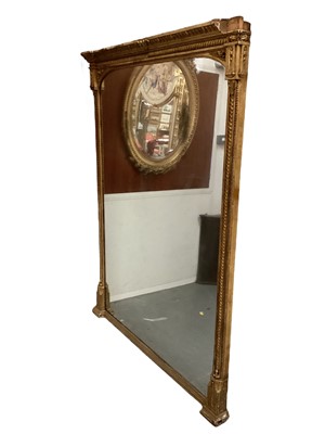 Lot 1297 - Very large 19th century gilt overmantel mirror