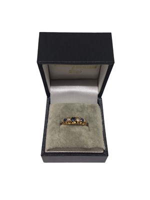 Lot 249 - Victorian gold sapphire and diamond five stone ring