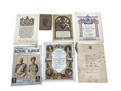 Lot 1514 - First World War Memorial Scroll named to Major George Bernard Ward M.C. General List & Royal Flying Corps, together with a group of early 20th century ephemera, mostly Royal related.