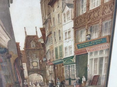 Lot 51 - Attributed to Charles Marsh, watercolour, Rouen street scene, 64cm x 44cm, in glazed frame