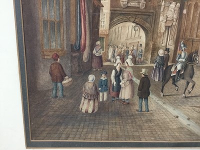Lot 51 - Attributed to Charles Marsh, watercolour, Rouen street scene, 64cm x 44cm, in glazed frame