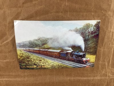 Lot 50 - John Anderson, oil painting of a Claud Hamilton engine and train and Brentwood Bank, signed, inscribed with date 1956 verso, 43cm x 67cm, framed