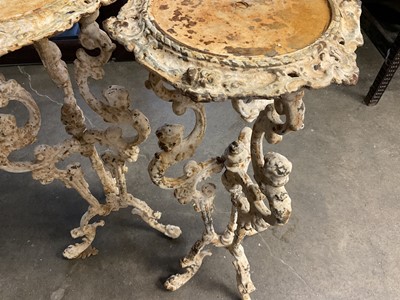 Lot 2521 - Pair of antique cast iron stands