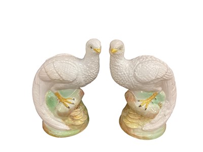 Lot 1253 - Pair of Tingewick Pottery Chinese white pheasants