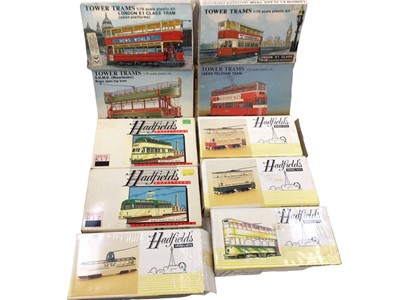 Lot 2031 - Diecast selection of model tram kits, Tower Trams, Hadfield etc plus some Royal Hampshire trains and unboxed military, and other models