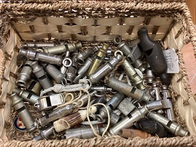 Lot 2542 - Collection of vintage police and other whistles ( approx.48)