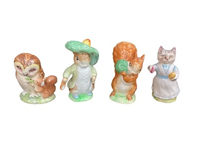 Lot 1256 - Collection of 19 Beswick Beatrix Potter figures - Squirrel Nutkin, Peter Rabbit, Tom Thumb, Appley Dapply, Tabitha Twitchett, Tailor Of Gloucester, Mrs Titlemouse, Tommy Brock, Benjamin Bunny, Rebe...