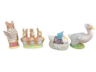 Lot 1256 - Collection of 19 Beswick Beatrix Potter figures - Squirrel Nutkin, Peter Rabbit, Tom Thumb, Appley Dapply, Tabitha Twitchett, Tailor Of Gloucester, Mrs Titlemouse, Tommy Brock, Benjamin Bunny, Rebe...