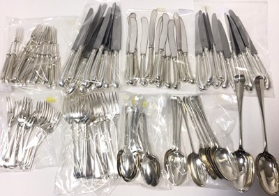 Lot 401 - Composite Victorian silver Hanoverian Rattail pattern cutlery and other items