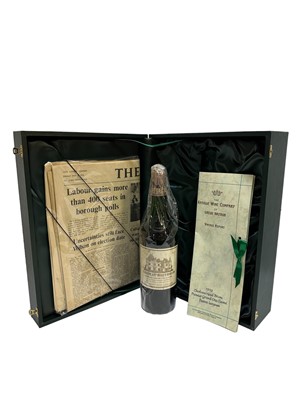 Lot 253 - One bottle, Chateau Haut-Brion Premier Grand Cru Classe 1970, in presentation case from the Antique Wine Company, together with a 'Vintage Report' and a copy of The Times from May 1970