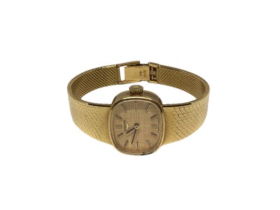 Lot 90 - 1970s Longines 18ct gold ladies wristwatch on Milanese bracelet