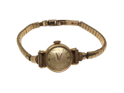 Lot 91 - 1950s Omega 9ct gold wristwatch on 9ct gold bracelet