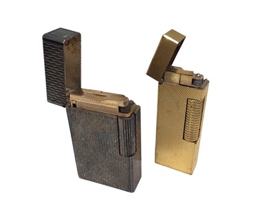 Lot 96 - Dunhill gold plated lighter and a DuPont silver plated lighter (2)