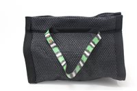 Lot 3020 - Lanvin black woven straw tote with green...