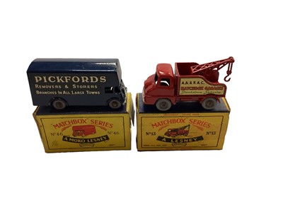 Lot 2041 - Matchbox early 1-75 Series boxed items No40, 46, 2, 5 (x2), No 13 (boxes mixed condition) (6)