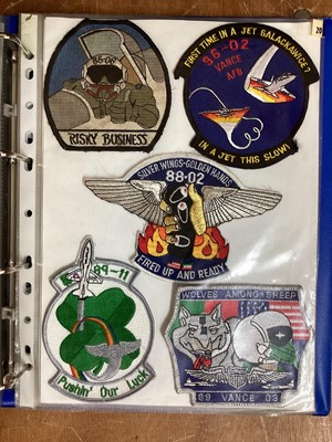 Lot 765 - Three albums of American Air Force military cloth badges to include rank insignia (3 albums)