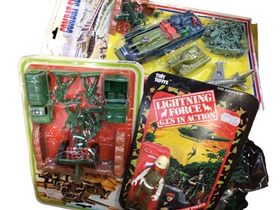 Lot 1793 - Large selection of modern action figures & soldiers mostly on card with blister packs (4 boxes)