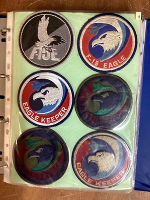 Lot 766 - Four albums of American Air Force military cloth badges to include rank insignia (4 albums)