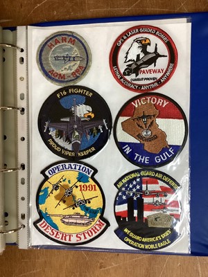 Lot 766 - Four albums of American Air Force military cloth badges to include rank insignia (4 albums)