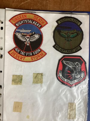 Lot 766 - Four albums of American Air Force military cloth badges to include rank insignia (4 albums)