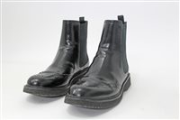 Lot 3025 - Prada black leather ankle boots, boxed, with...