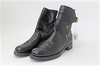 Lot 3026 - Louis Vuitton black leather biker boots with...