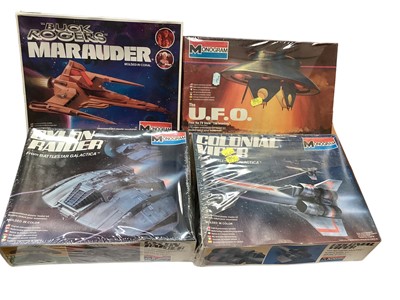 Lot 1782 - Airfix Snap n Glue Apollo Saturn V No.09173-4, plus Mongram Space Ships & other models (1 box)