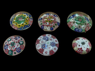 Lot 682 - Six Chinese miniature Clichey design 1930s paperweights