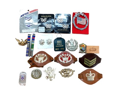 Lot 771 - Collection of British and American military badges, buttons and pin badges (2 boxes)