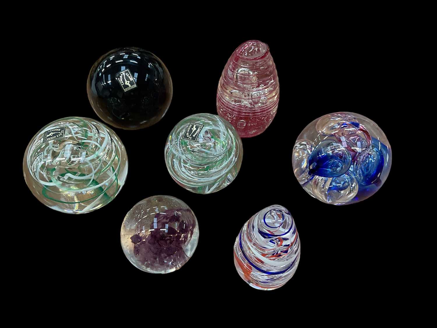 Lot 67 - Seven Langham glass paperweights