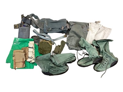 Lot 776 - Collection of RAF issue canvas webbing belts, water bottles and sundry items (1 box)