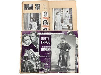 Lot 1496 - Three film star scrap albums - Barbara Stanwyck, Bette Davis & Madeleine Carroll - and a quantity of postcards and photographs (1 box)