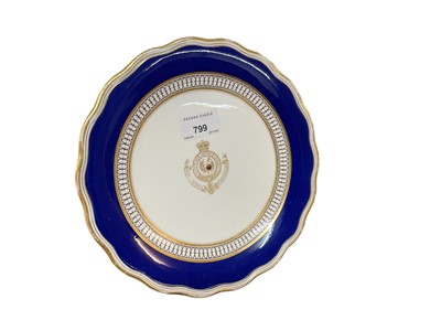 Lot 799 - Military interest- Victorian porcelain comport with central badge for the Royal North British Fusiliers, with lozenge registration mark to base, retailed by Callum & Sharpus, 13 Cockspur St, London...