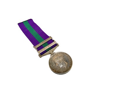 Lot 840 - George VI General Service medal with two clasps S.E. Asia 1945 - 46 and Malaya, named to 10609 Sep. Rasila Ram. M.G. B.N. Dogra. R.