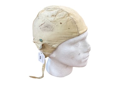 Lot 958 - Vintage leather flying helmet on mannequin head