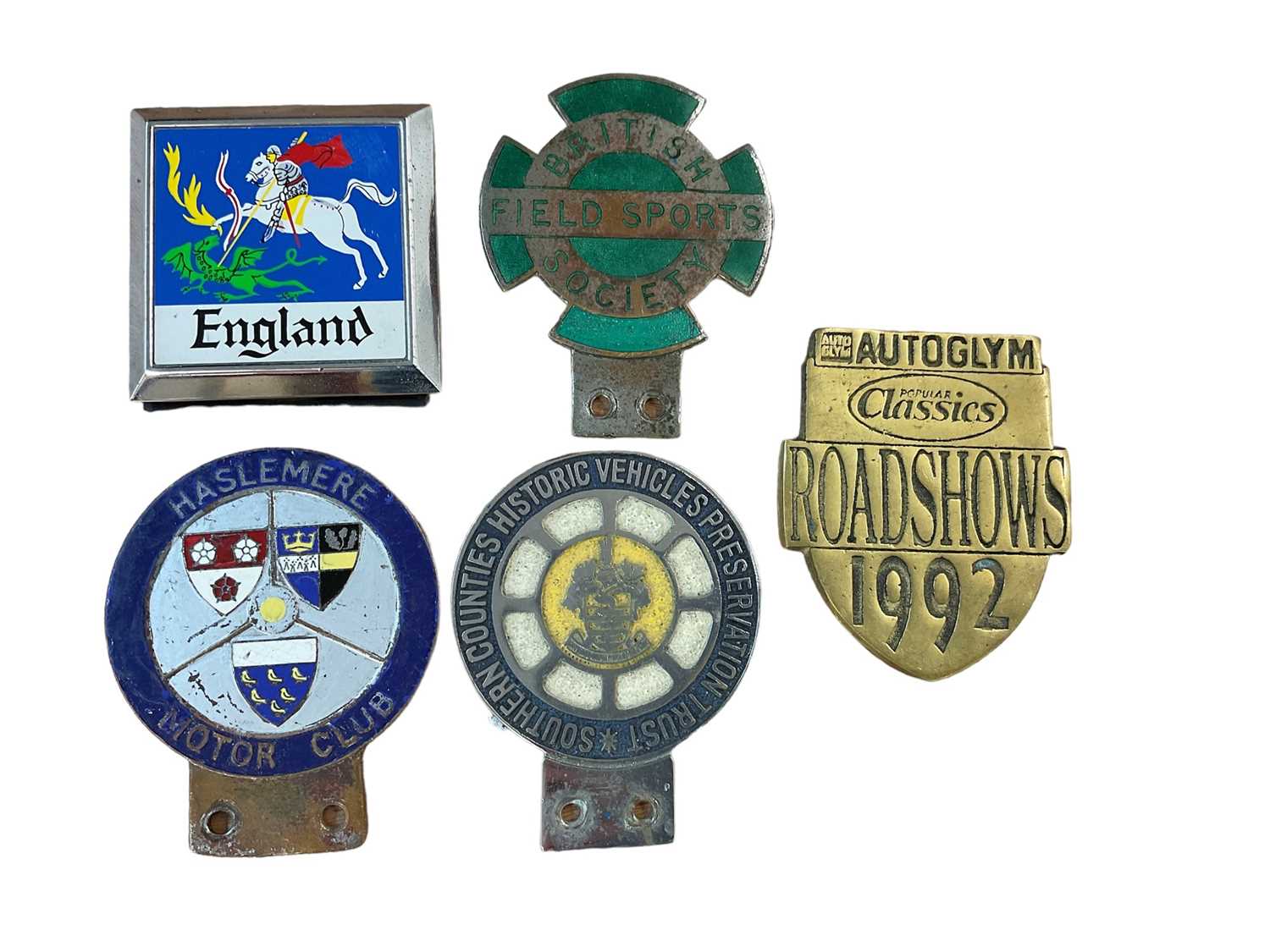Lot 955 Group of five car badges to include Southern