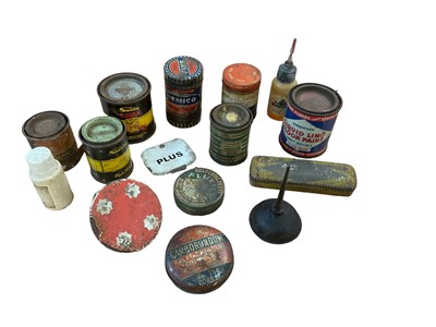 Lot 954 - Collection of vintage tins to include tyre repair paste etc.