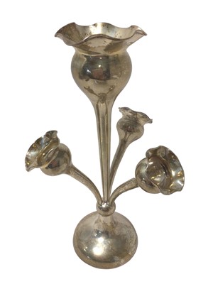 Lot 304 - Art Nouveau style silver épergne with four flower trumpets