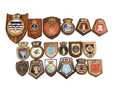 Lot 852 - Collection of various navy related ships crests (18)